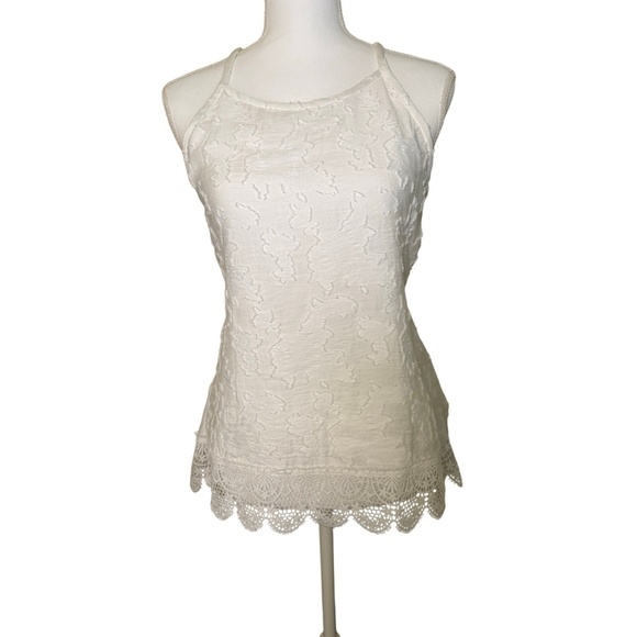 10 Crosby Derek Lam Tops - Derek Lam 10 Crosby Sleeveless Lace Hem Top, Size 6